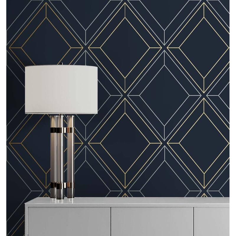Seabrook Designs Linework Gem Non-Woven Unpasted Wallpaper