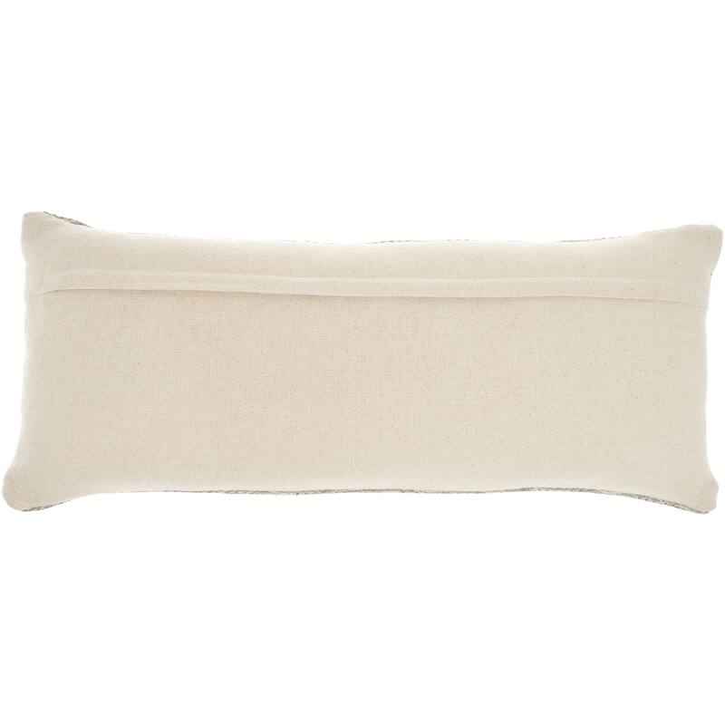 Mina Victory Life Styles Woven Cotton Modern Solid Throw Pillow , ( 12" x 30" )