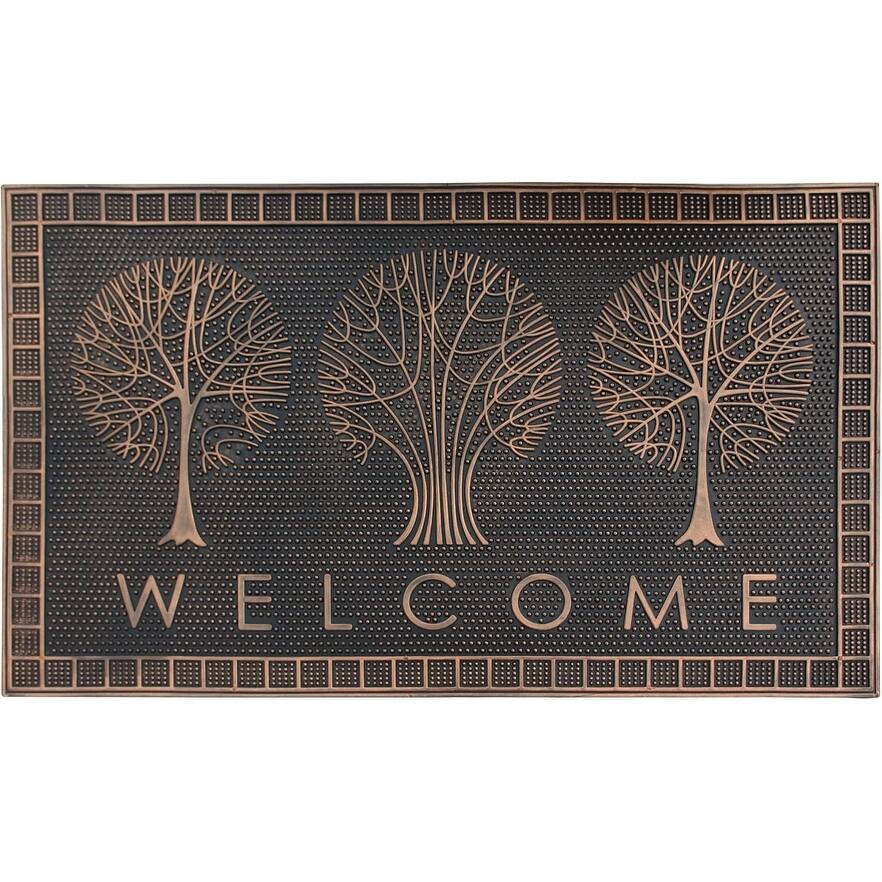 A1HC Welcome Trees Rubber Pin Mat, Beautifully Copper Finished 18"X30"