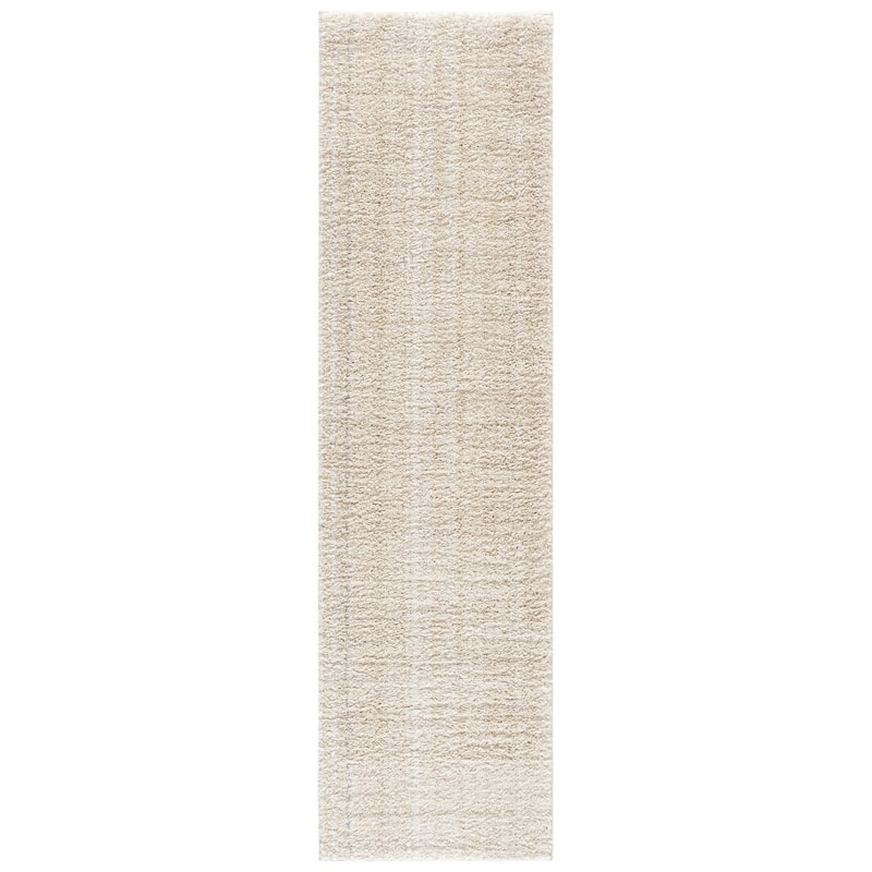 SAFAVIEH Everett Shag Dida 1-inch Thick Rug - 2'3" x 8' Runner - Ivory/Beige