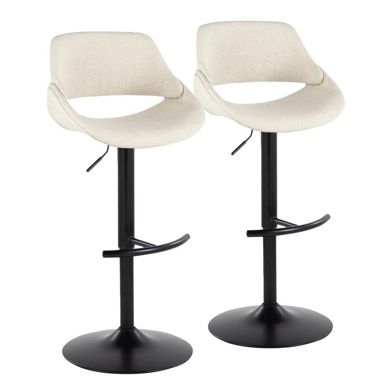 Silver Orchid Svellingen Adjustable Bar Stool with Rounded T Footrest - Set of 2