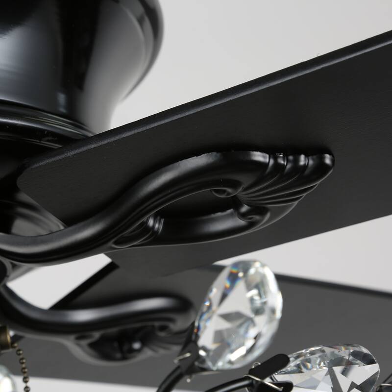 CurveCurio 52-In Classic Ceiling Fan with Light, Brach Shaped Light Shade, Remote Control and Pull Chain Control
