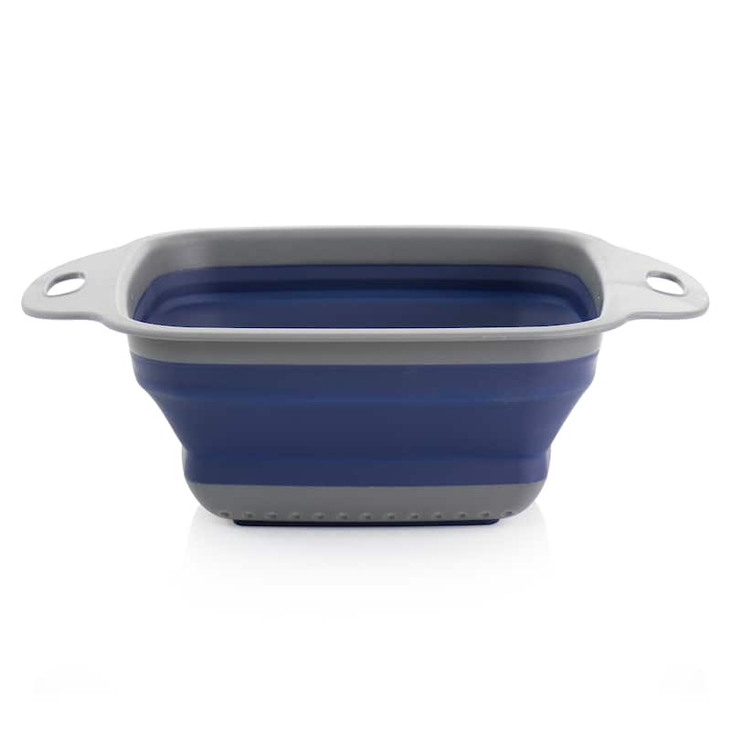 Collapsible Plastic Square Strainer in Navy