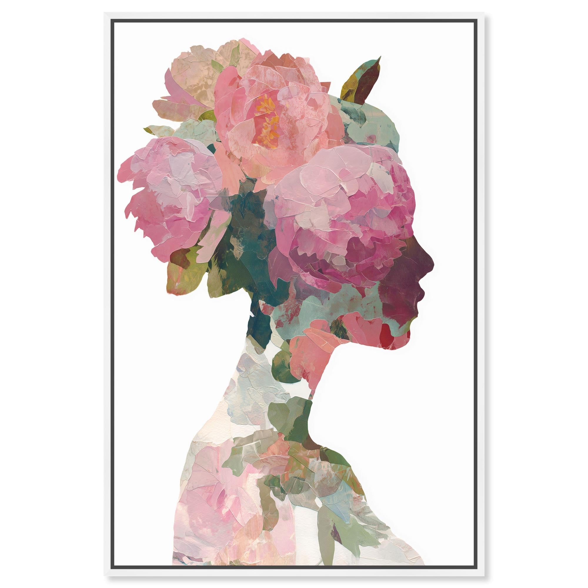 Inner Bloom I Floral Pink Art Framed Canvas Print by Art Remedy
