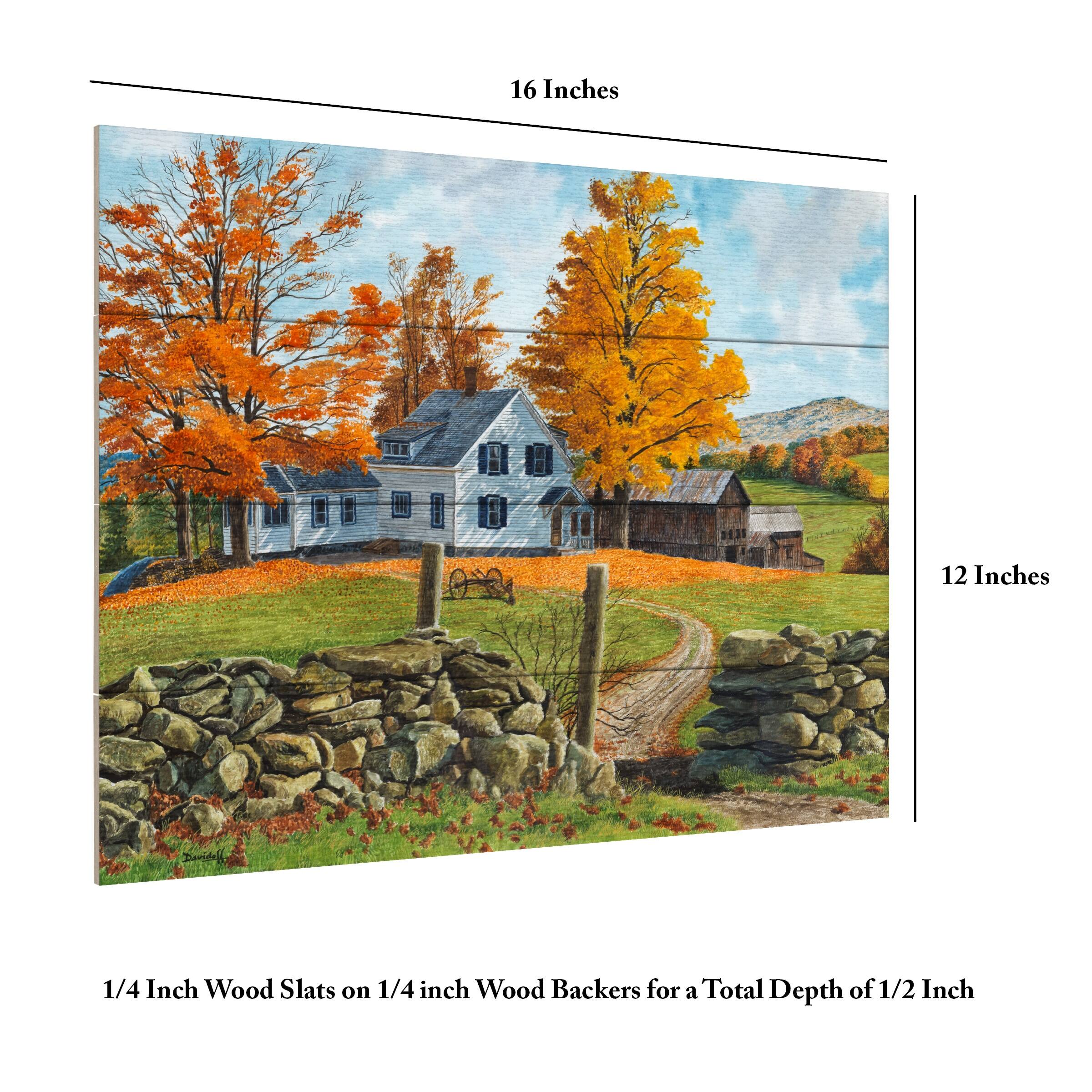 Michael Davidoff 'Autumn Near Guilford' Wood Slat Art Multi Bed Bath & Beyond 37533138