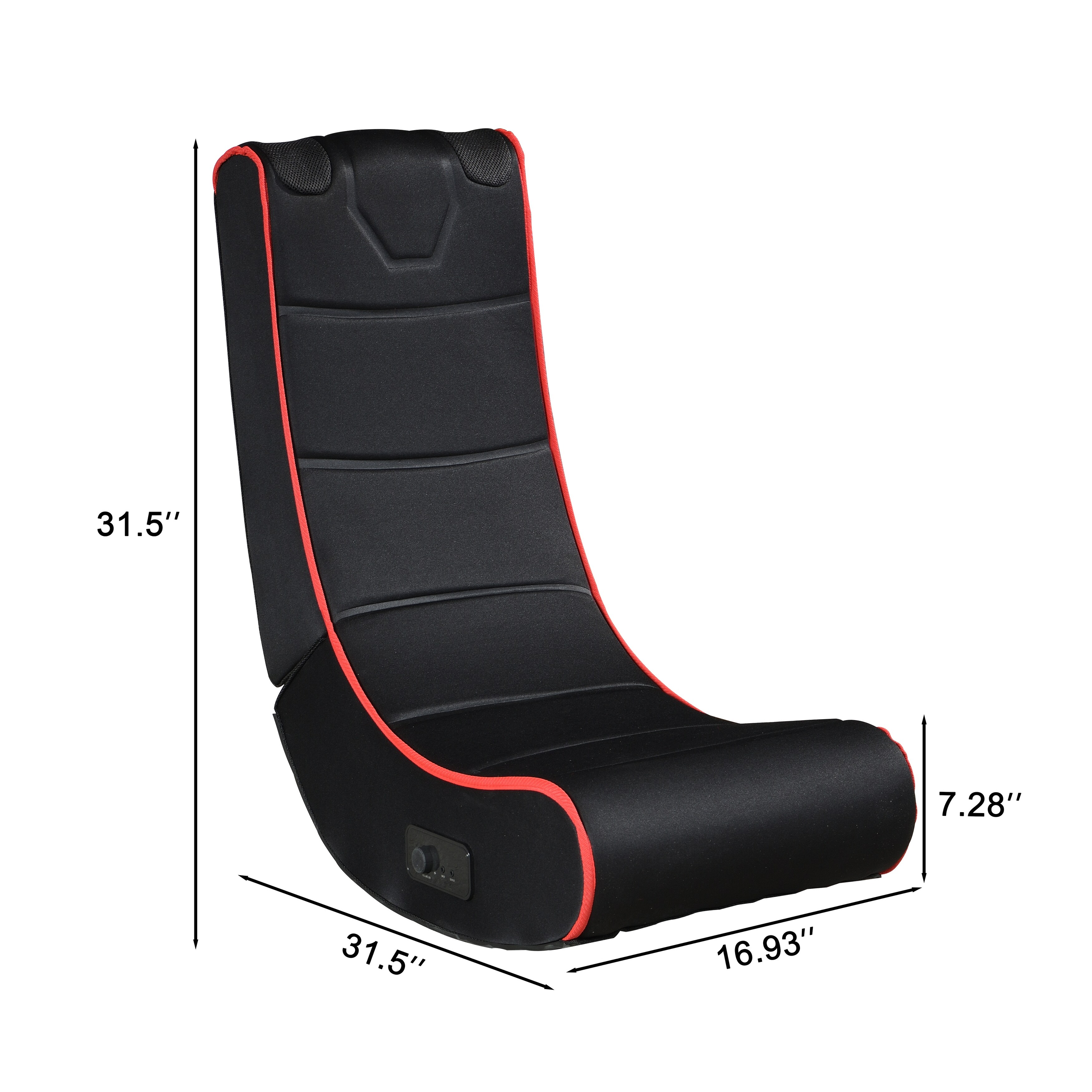 Polyester Foldable Gaming Chair with Bluetooth Speakers, LED Lighting,  Vibration Massage and USB Charging Port - Overstock