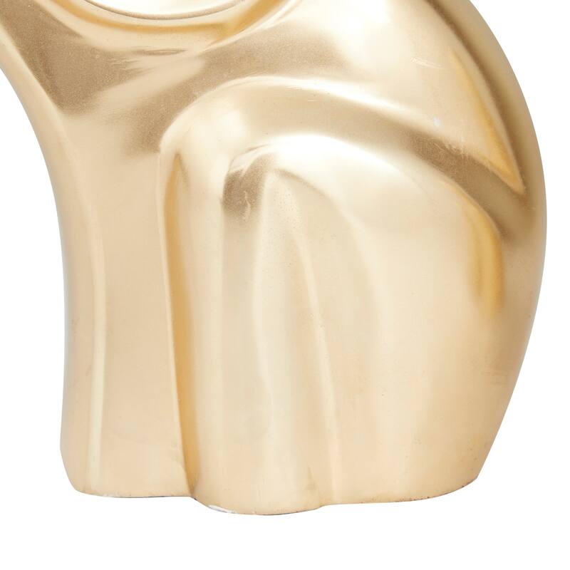 Gold Aluminum Metal Elephant Decorative Sculpture (Set of 3) - S/3 12", 8", 5"H