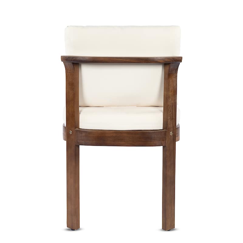 Christopher Knight Home - 5-Piece Outdoor Acacia Wood Dining Set with Sculpted Back Chairs & Slat Round Table