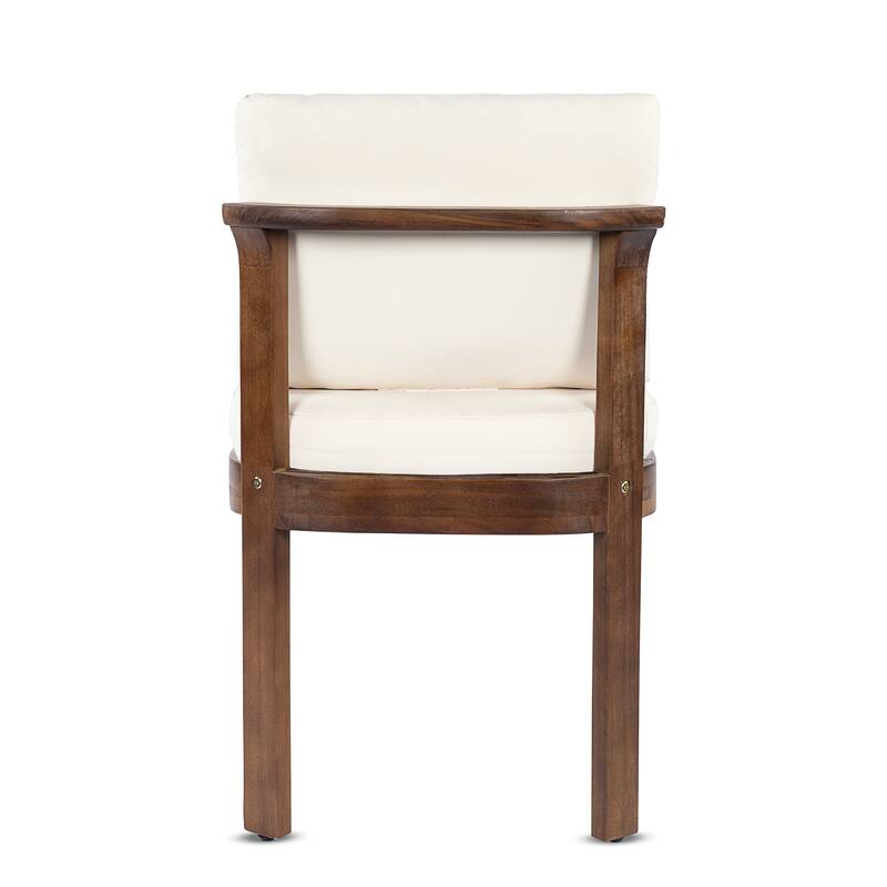 Christopher Knight Home - Modern Wooden Outdoor Dining Chair with Cushions