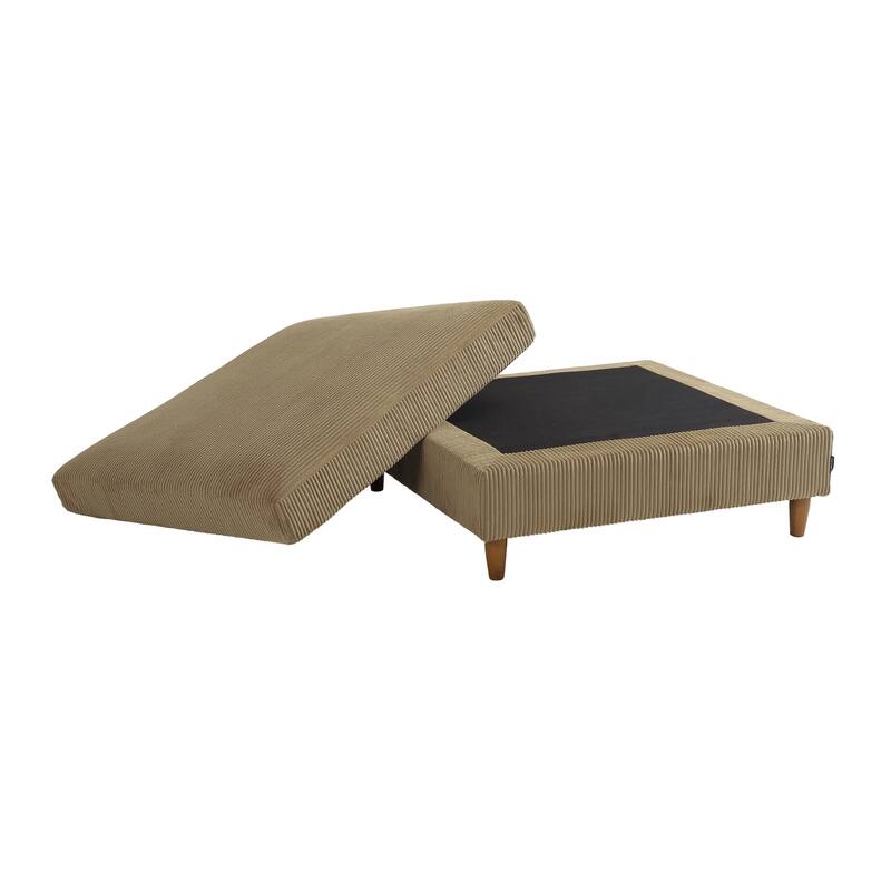 Corduroy Modular Sectional 5 Piece Sofa with Ottoman