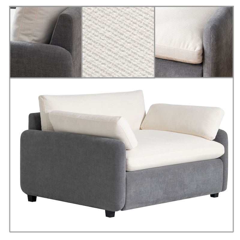 Modern Stylish Chenille Fabric Upholstered Office Single Sofa Chair