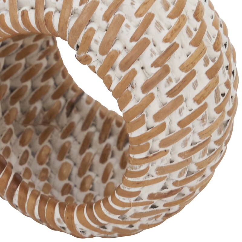Rattan Napkin Rings With Woven Design (Set of 4)