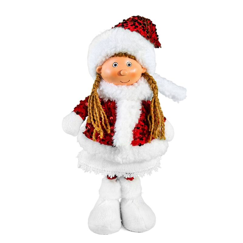 Girl in Christmas Outfit Fabric Christmas Decoration