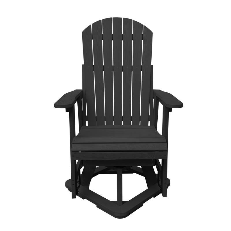 Fortune Candy HIPS Swivel Patio Glider, Poly Lumber Weather Resistant Outdoor Chair, for Patio, Porch, Yard