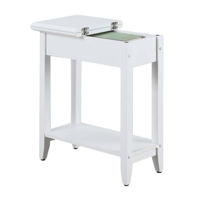 Convenience Concepts American Heritage Flip Top End Table with Shelf