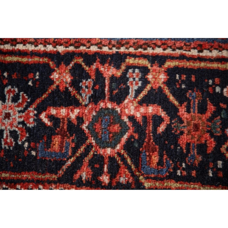 Vegetable Day Antique Geometric Gharajeh Persian Wool Carpet - 4'9" x 6'4"