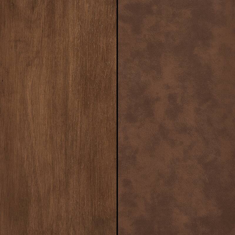 Bower Home Leather Top 2-Drawer End Table Night Stand