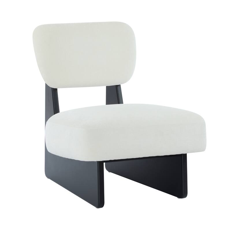 Lounge Armless Accent Chair with Wood Frame, Set of 2