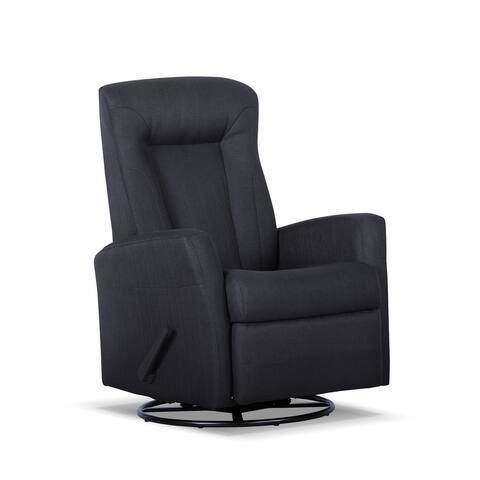 Burren Handle Manual Glider Swivel Recliner (360 Degrees) Living Furniture Sofa with Polyester Material & Metal Feet Support