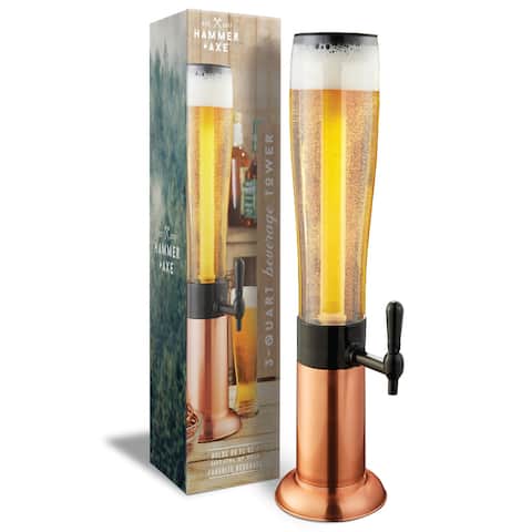 Hammer and Axe Beer Tower Drink Dispenser - 8 x 8 x 29