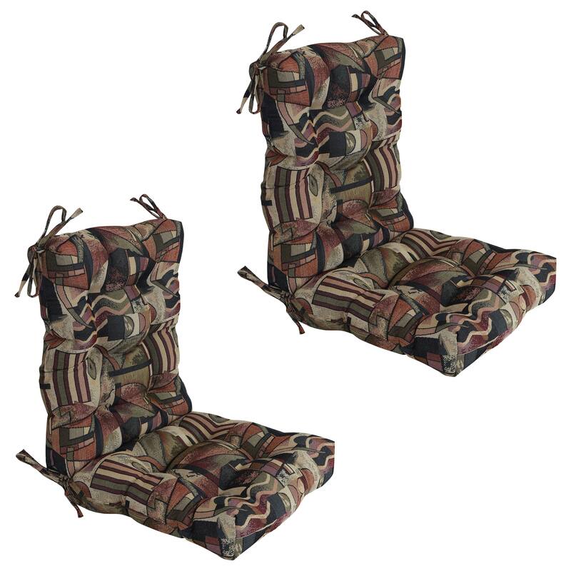 Tapestry Tufted Seat/Back Chair Cushion (Multiple Sizes) - 18 x 38 - Picasso - Set of 2