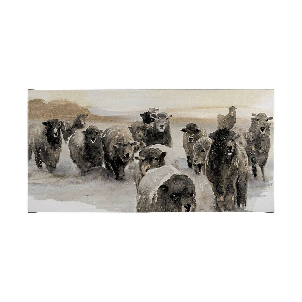Winter Sheeps II (60 x 30) Canvas Art Print