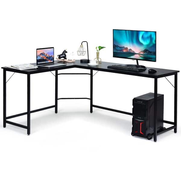 Shop Gymax L Shaped Desk Corner Computer Desk Pc Laptop Gaming