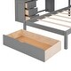 preview thumbnail 14 of 16, Full over Twin Bunk Bed with Desk, Drawers and Shelves,Multifunctional Loft Bed with Storage