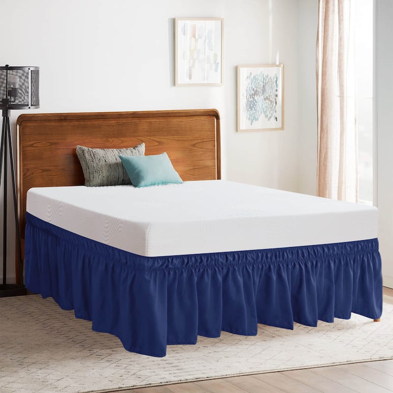 Subrtex Easy Fit 16-inch Drop Bed Skirts - Queen - Royal Blue