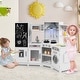 preview thumbnail 13 of 28, Gymax Corner Kids Play Kitchen Wooden Pretend Toy Kitchen w/ Realistic