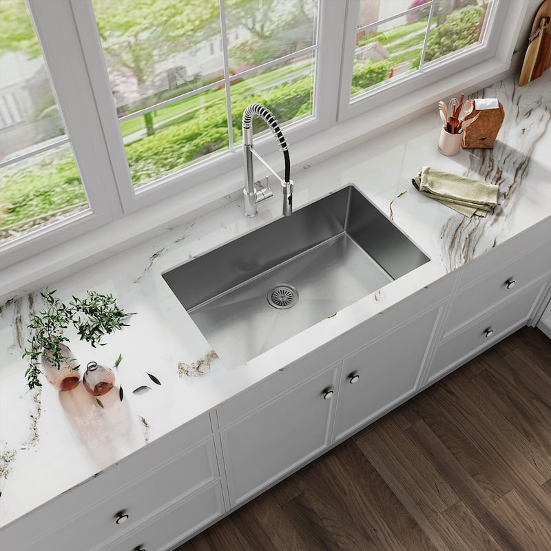 Sinber Undermount Single Bowl 304 Stainless Steel Kitchen Sink