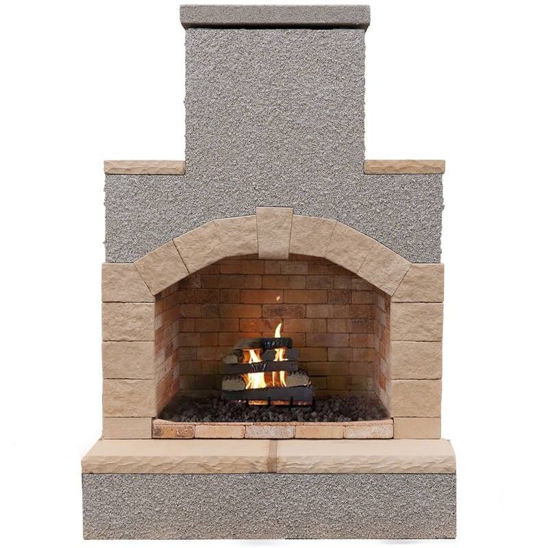 48 in. Tile and Stucco Propane Gas Outdoor Fireplace