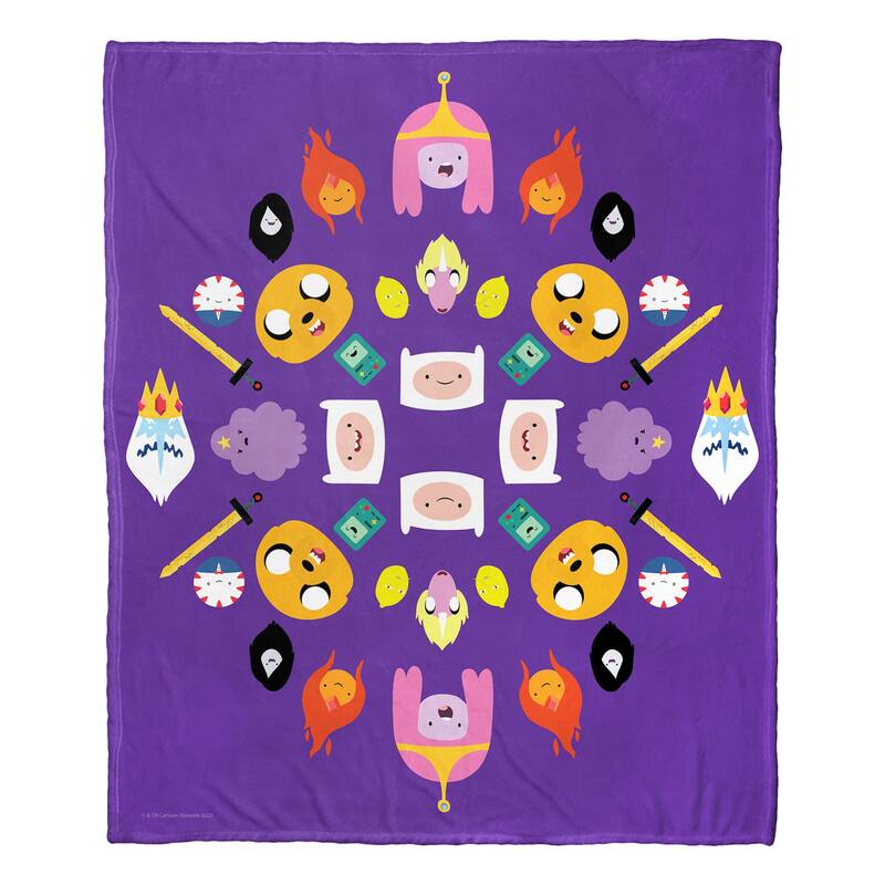 Cartoon Network Adventure Time Adventure Kalidescope Silk Touch Throw Blanket