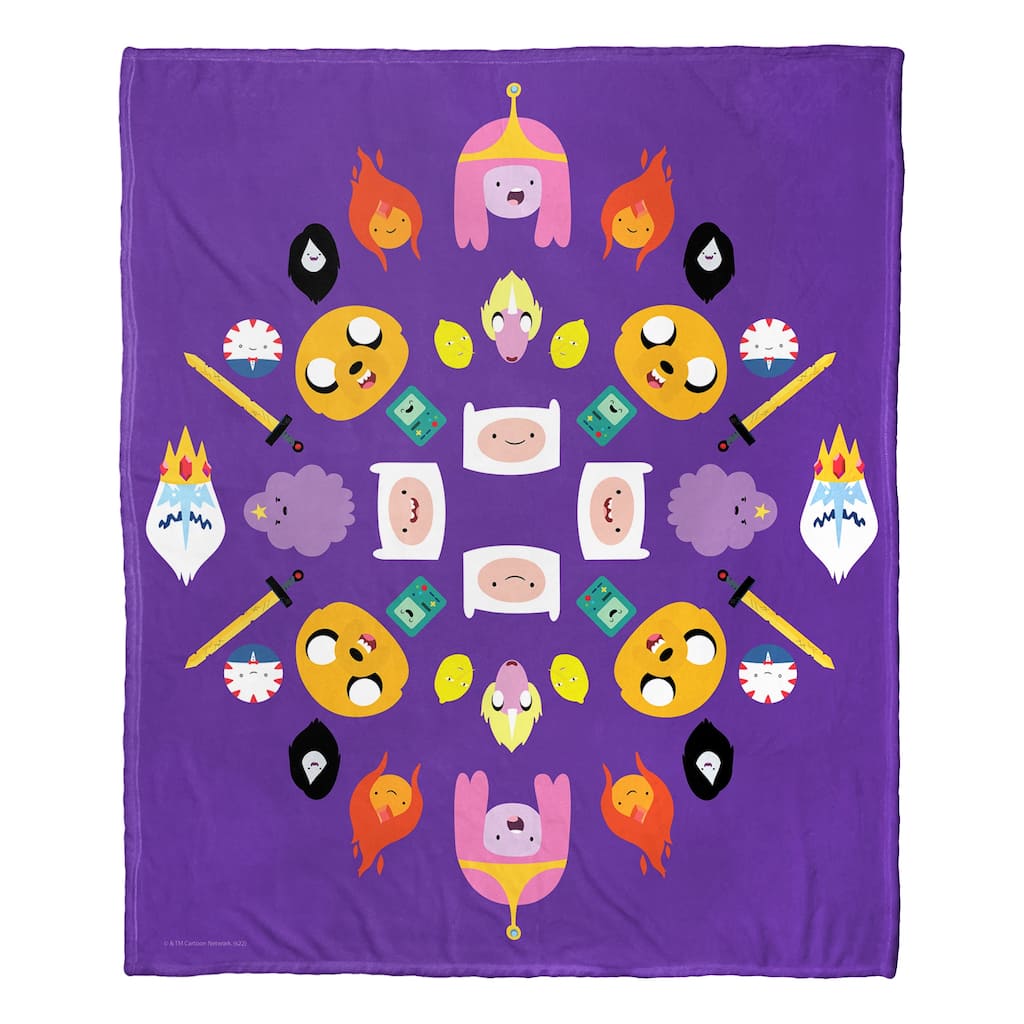 Cartoon Network Adventure Time Adventure Kalidescope Silk Touch Throw Blanket