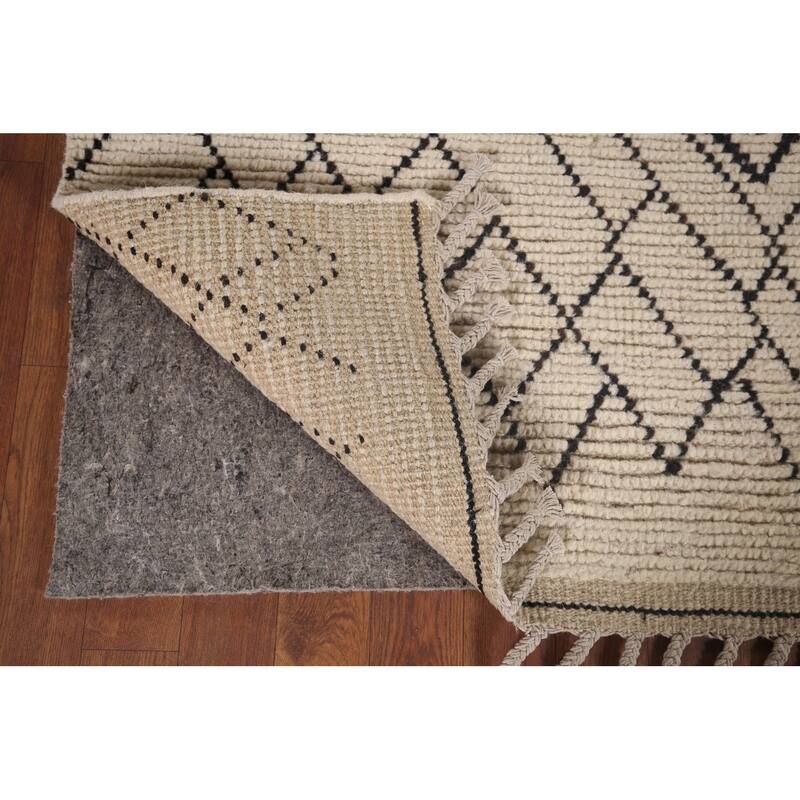 Moroccan Oriental Area Rug Handmade Tribal Wool Carpet - 6'0"x 9'7"