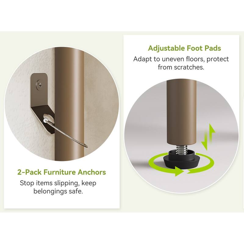 6-Tier Bookshelf, 55.1" W x 70.9" H Bookcase with Metal Frame