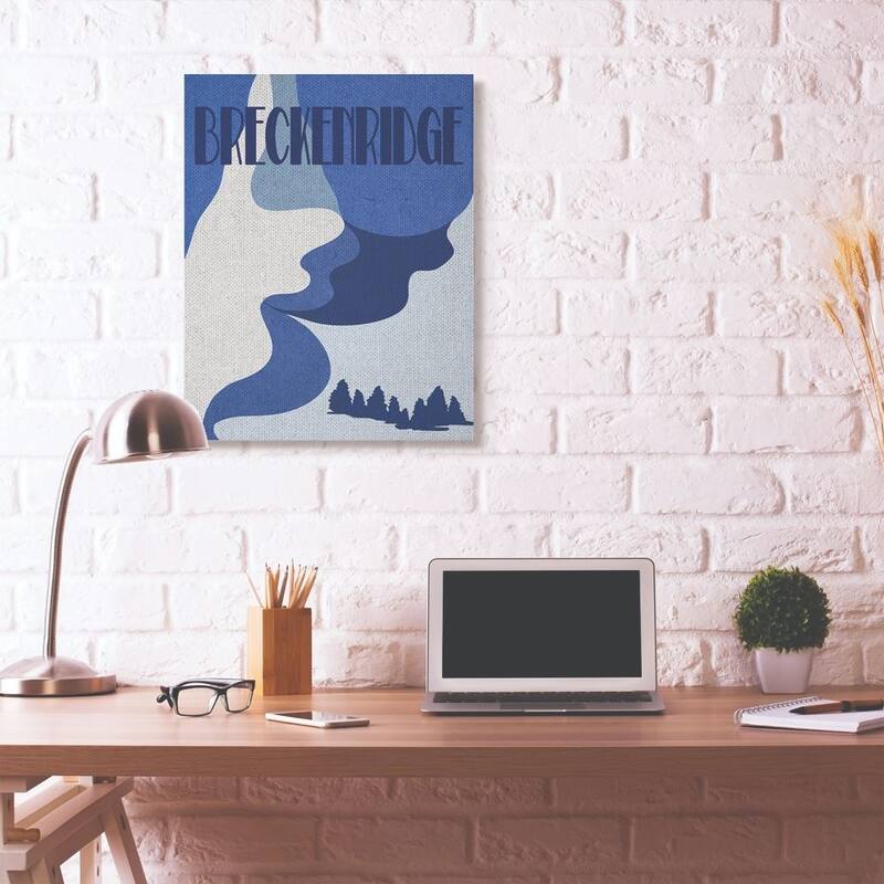 Stupell Breckenridge Abstract Blue Mountain Design,16x20, Proudly Made in USA - Multi-Color