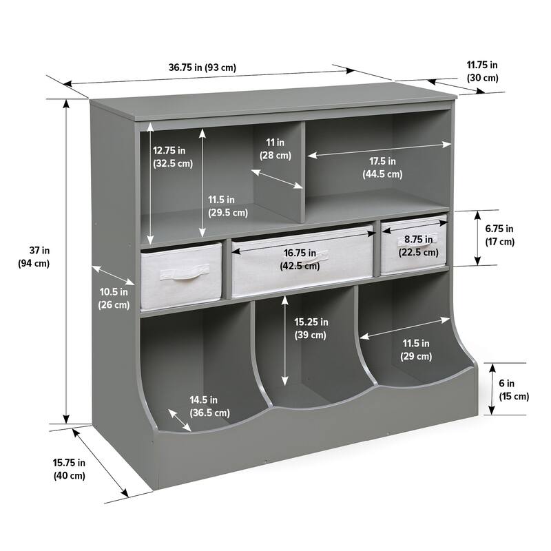 Badger Basket Combo Bin Storage Unit with Three Baskets
