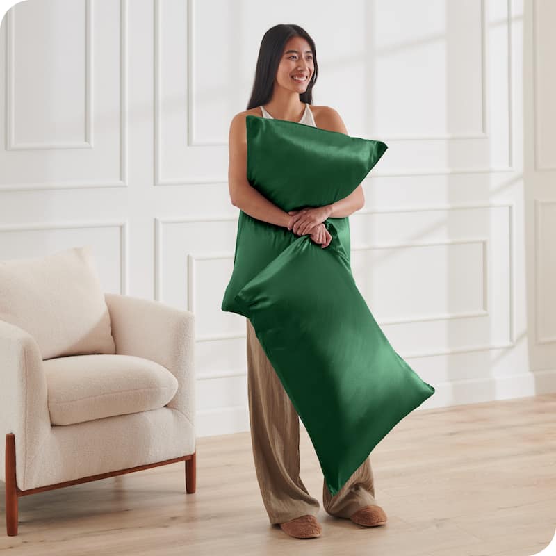 Bare Home Poly Satin Pillowcase Set for Hair and Skin (Set of 2)