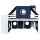 preview thumbnail 29 of 34, Full Loft Bed with Castle Tent & Tower and Solid Wood Frame, 400lb Capacity, Playhouse Design