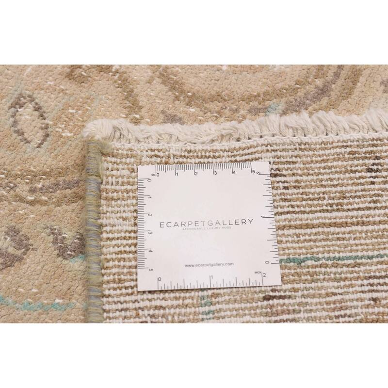 ECARPETGALLERY Hand-knotted Antalya Vintage Beige Wool Rug - 7'2 x 9'8