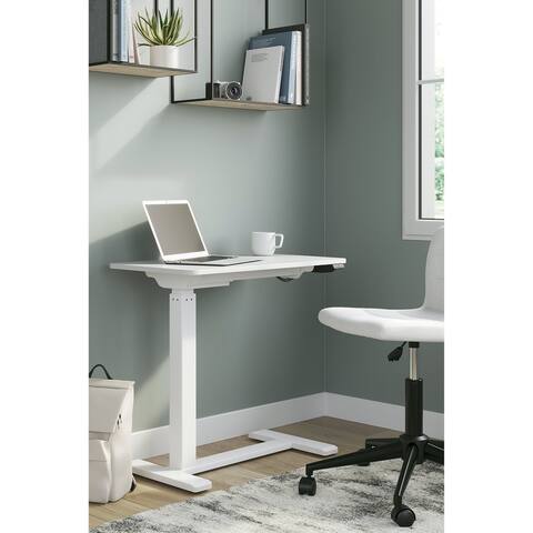 Ashley Furniture Lynxtyn Taupe/White Adjustable Height Side Desk