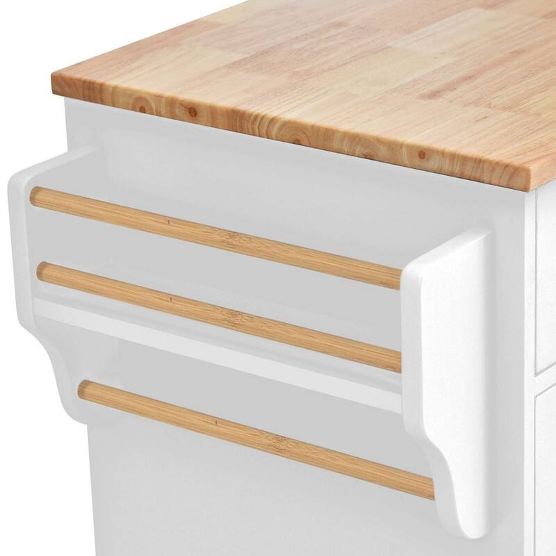 53-Inch Width kitchen Island cart with storage and 5 draws