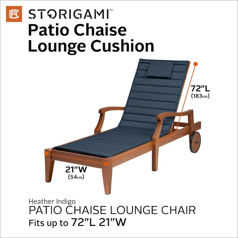 Mushola FadeSafe Chaise Lounge Cushion by Havenside Home - Chaise lounge chairs 72" L x 21" W - Heather Indigo
