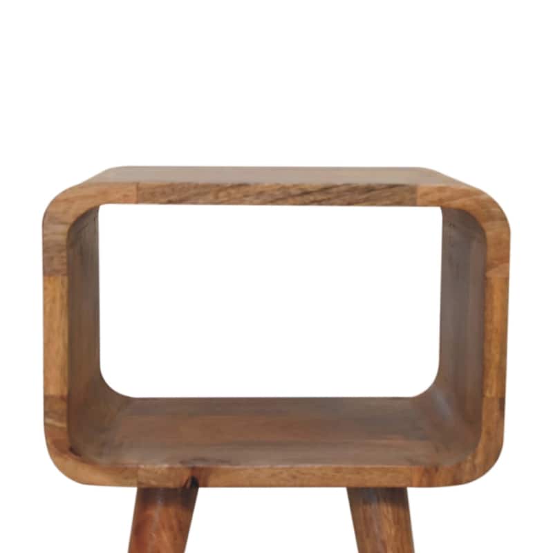 Artisan Furniture Solid Wood Mini Curved Open Nightstand
