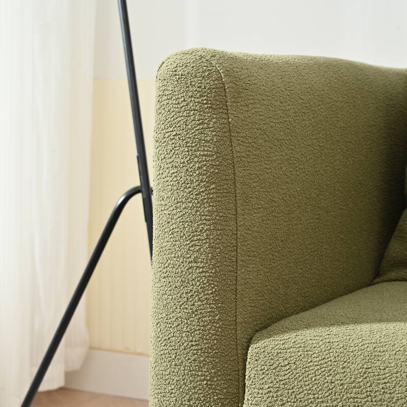 Modern Fabric Accent Chair with Wood Legs