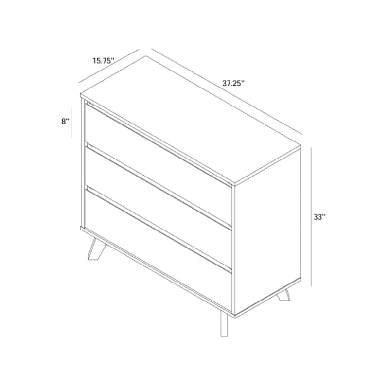 Max and Lily Scandinavian 3 Drawer Dresser