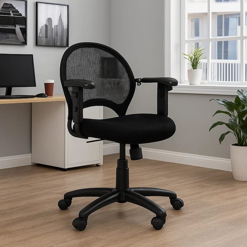 Lene Office Chair, Adjustable Arms and Seat, Breathable Black Mesh