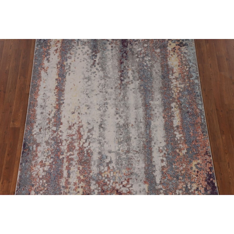 Grey Abstract Turkish Area Rug Machine Made Carpet - 5'0" x 8'0"