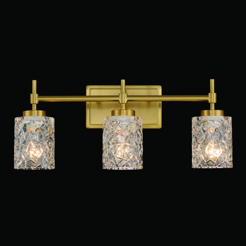 Acroma Dimmable Bathroom Vanity Light with Water Ripple Clear Shade